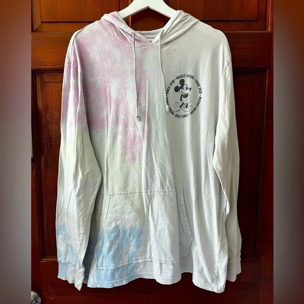 Disney Mickey Mouse Hoodie L Pastel Ombre Long Sleeve, Graphic tee, 100% Cotton